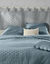 Tête de lit unie coton style boutis Cassandre (gris perle)