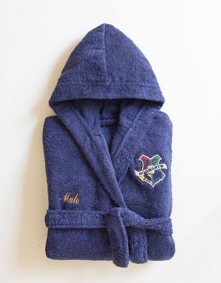 Peignoir de bain capuche enfant Harry Potter® personnalisable (bleu)