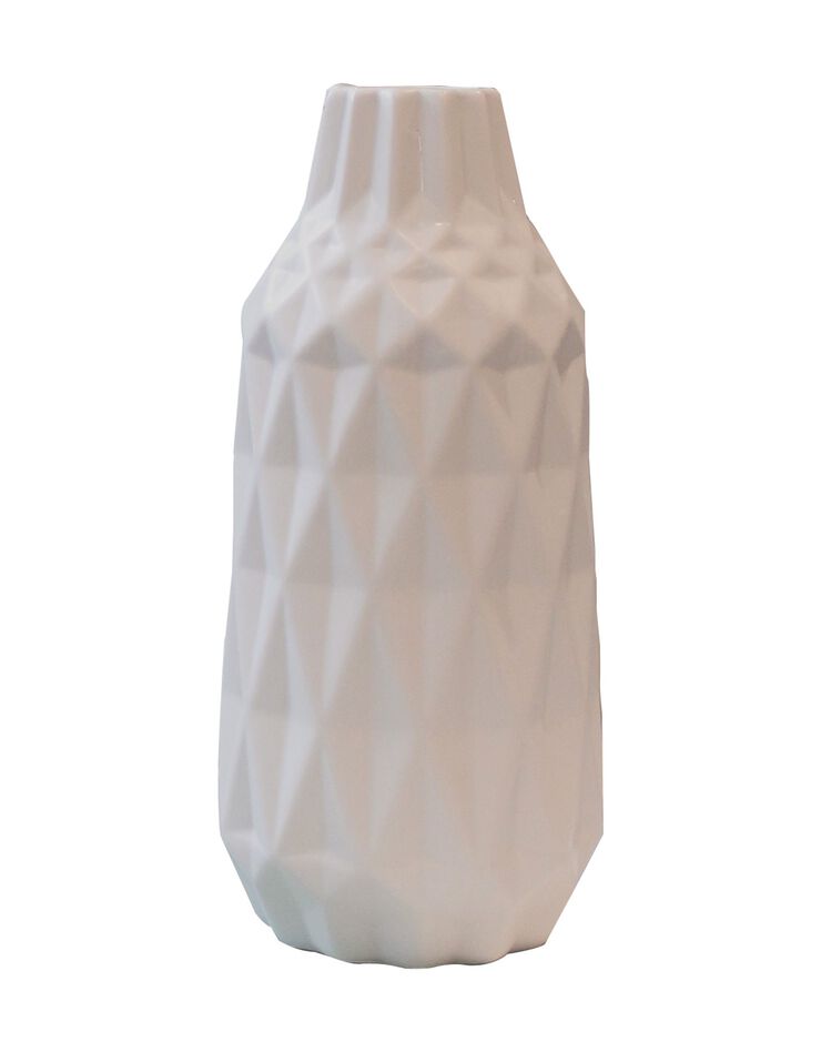 Vase en céramique forme origami - hauteur 24 cm (gris)
