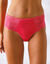 Culotte microfibre et dentelle stretch forme tanga taille haute - lot de 2 (fuchsia + ivoire)