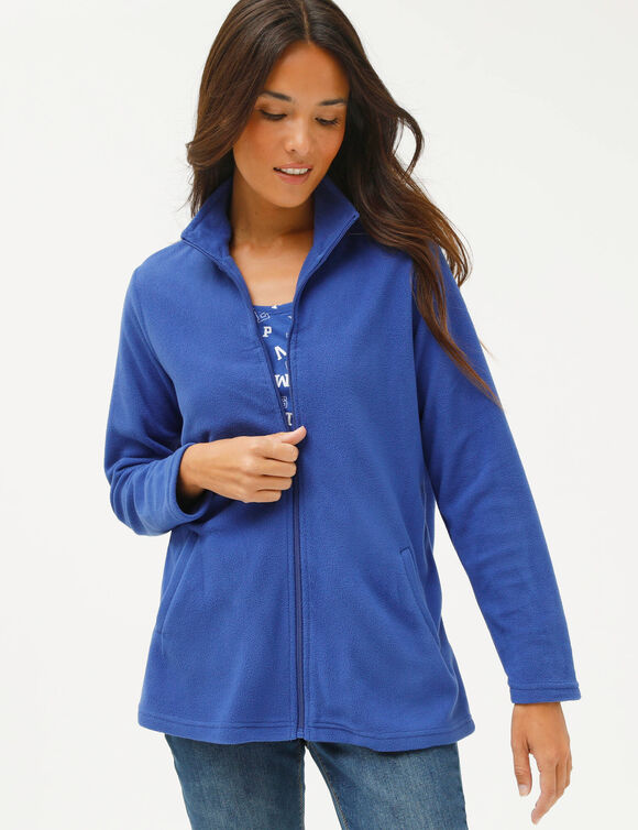 Veste polaire zippée manches longues (bleu dur)