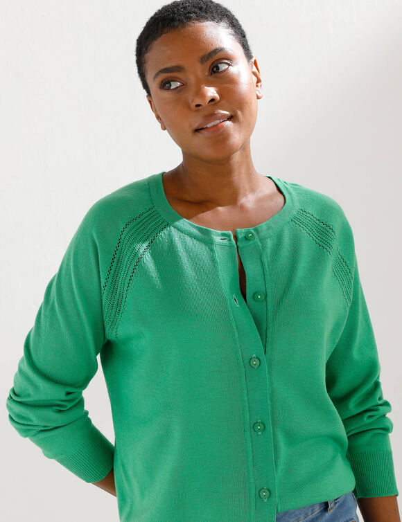 Gilet boutonn&eacute; fantaisie (vert pomme)