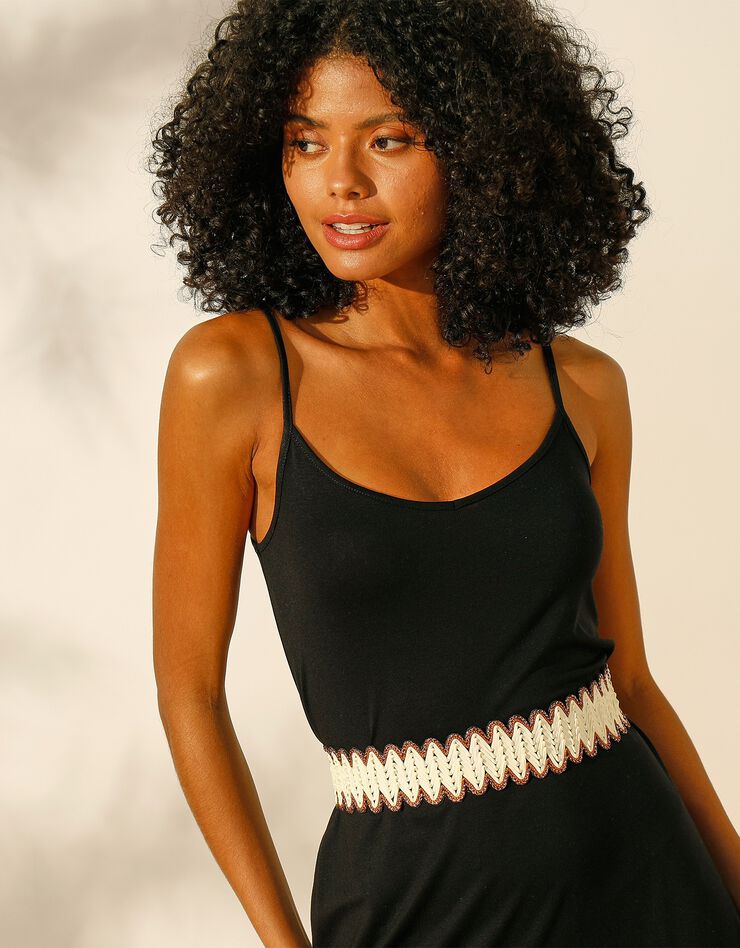 Robe évasée longue unie (noir) Robe évasée longue unie (noir)