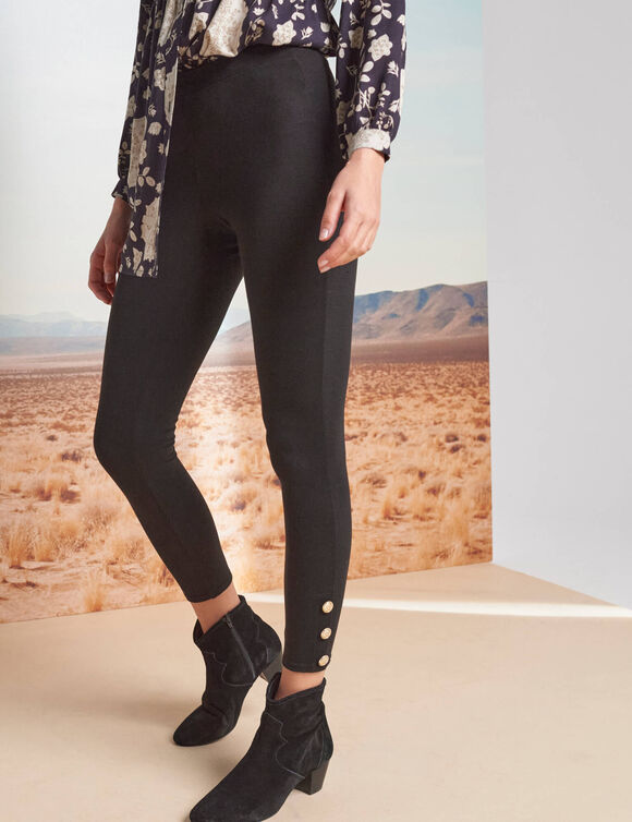 Legging, boutons fantaisie (noir)