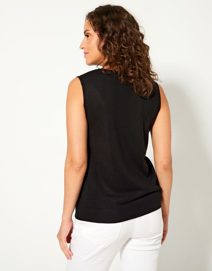 Pull sans manches toucher cachemire (noir) Pull sans manches toucher cachemire (noir)