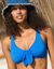 Soutien-gorge maillot Ampoza en maille texturée - forme foulard avec armatures (bleu)
