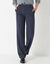 Pantalon élégant droit, uni (marine)