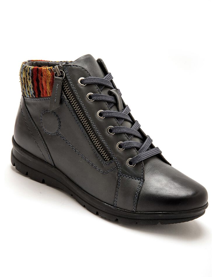 Boots cuir tannage végétal - largeur confort (bleu grisé) Boots cuir tannage végétal - largeur confort (bleu grisé)