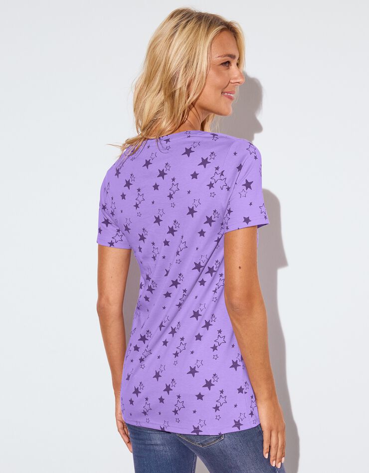 Tee-shirt imprimé étoiles (parme) Tee-shirt imprimé étoiles (parme)