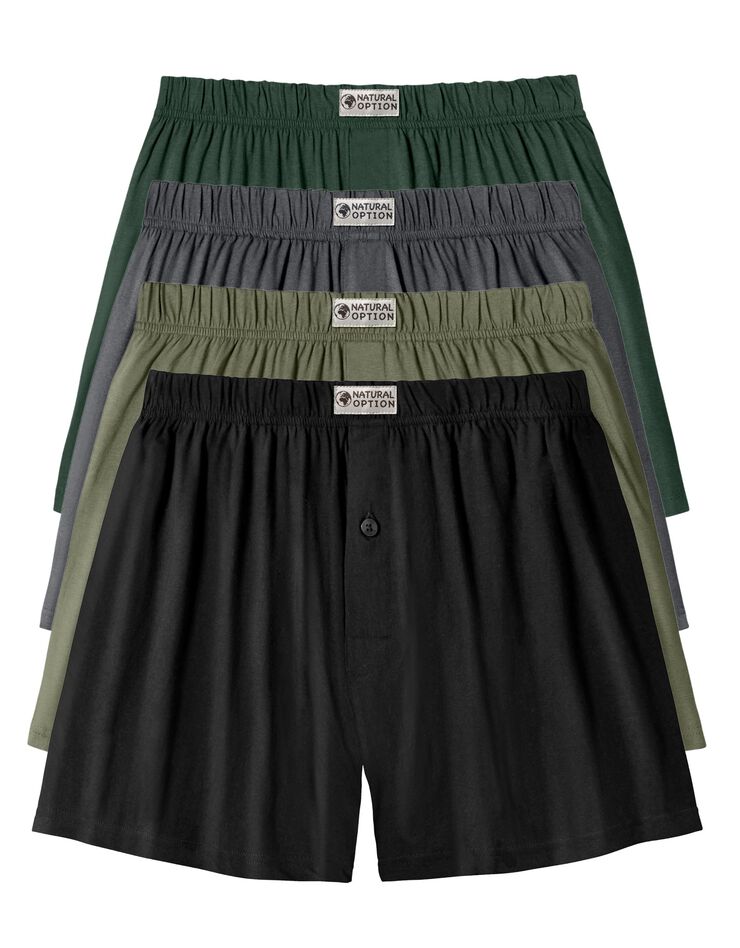 Caleçon flottant ouvert uni - lot de 4 (kaki + gris + noir) Caleçon flottant ouvert uni - lot de 4 (kaki + gris + noir)