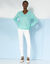 Pull col V, maille anglaise toucher doux (vert d'eau)