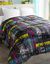 Couette coton imprimée Capitales 200 g/m² (noir)