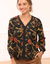 Blouse macramé imprimée (noir / bronze)