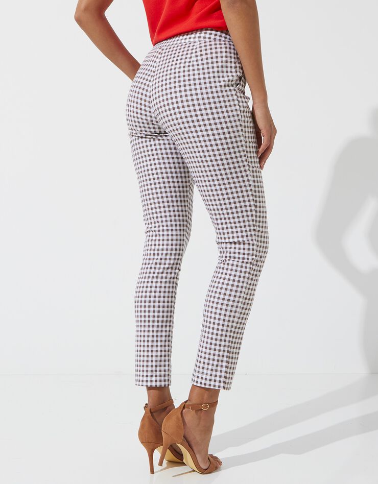 Pantalon à carreaux 7/8ème fuselé (chocolat / blanc) Pantalon à carreaux 7/8ème fuselé (chocolat / blanc)