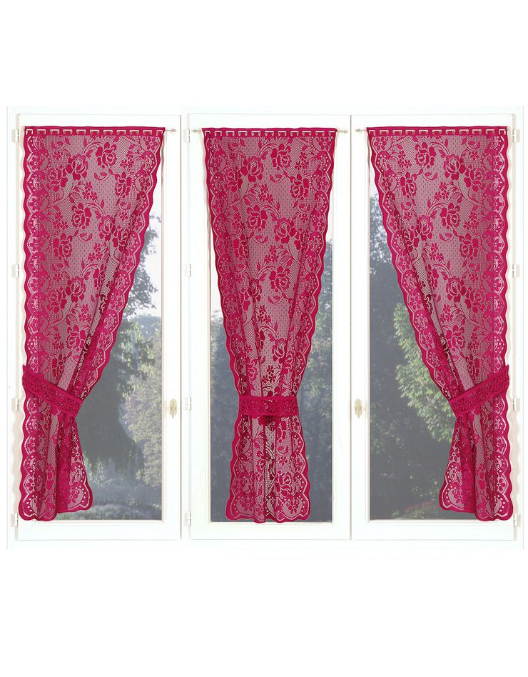 Rideau guipure - triptyque (framboise)