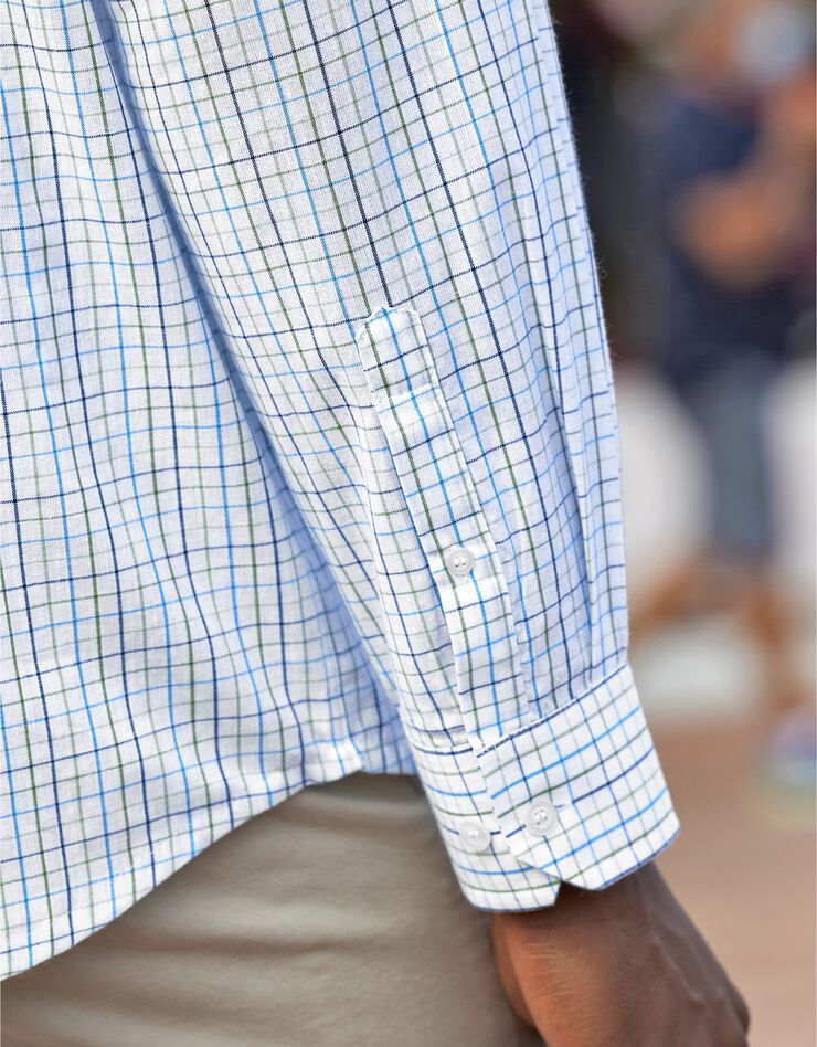 Chemise popeline carreaux manches longues (blanc) Chemise popeline carreaux manches longues (blanc)