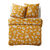 Parure de lit taie(s) + housse de couette Aurélie imprimée fleuri en coton (miel)