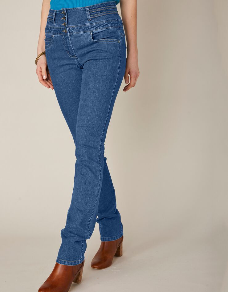 Jean coupe droite taille haute - grande stature (stone)