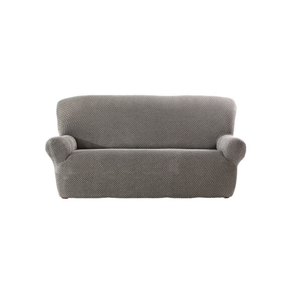 Housse textur&eacute;e bi-extensible sp&eacute;ciale canap&eacute; fauteuil &agrave; accoudoirs (gris chin&eacute;)
