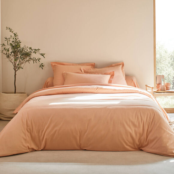 Linge de lit uni polyester-coton Colombine (melon)