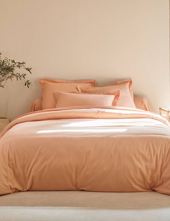 Linge de lit uni polyester-coton Colombine (melon)