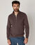 Sweat molleton col camionneur zipp&eacute; (marron)