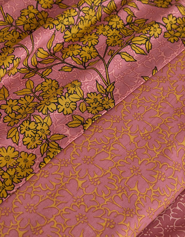 Linge de lit Coralie en percale de coton (bois de rose)