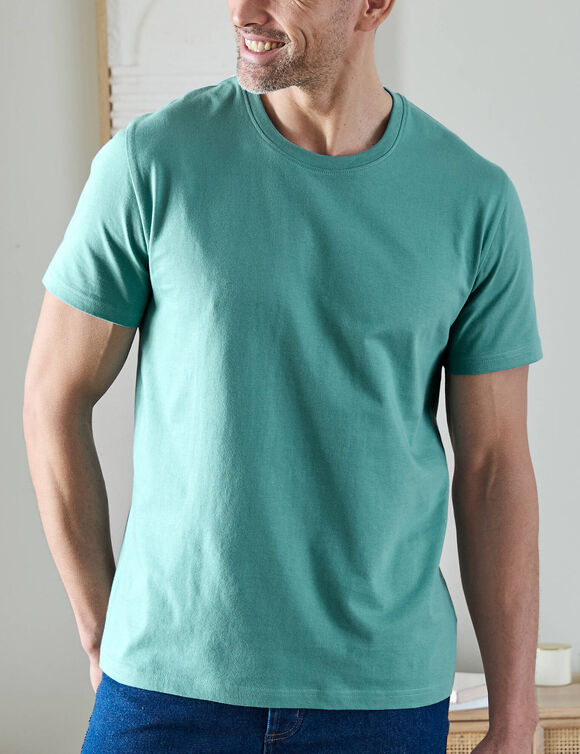 T-shirt col rond manches courtes (aqua)