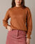 Pull col montant, finition frisotti (caramel)