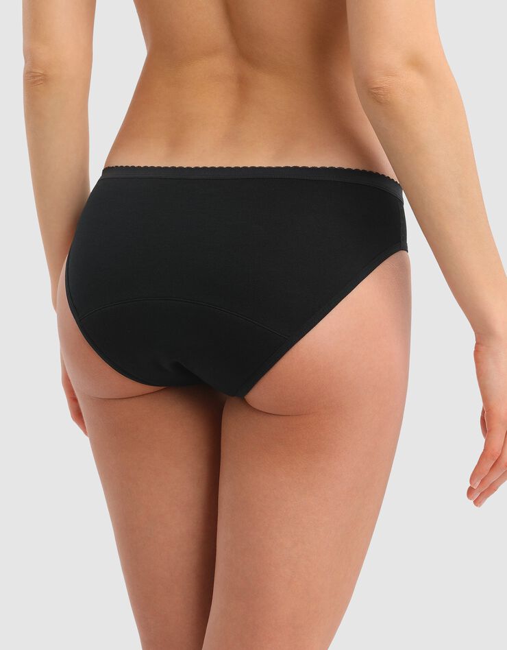 Culotte menstruelle lavable en coton bio(1) flux abondant Dim® Protect (noir) Culotte menstruelle lavable en coton bio(1) flux abondant Dim® Protect (noir)