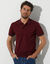 Polo uni maille piquée manches courtes (bordeaux)