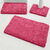 Tapis de bain uni moelleux microfibre (framboise)