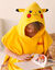 Poncho de bain enfant Pikachu éponge et velours coton - 280g/m2  (jaune)
