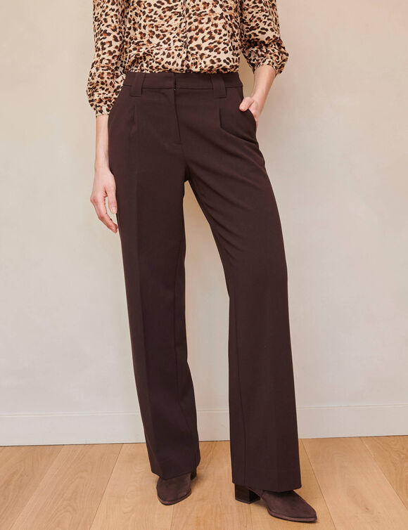 Pantalon large, fluide (chocolat)