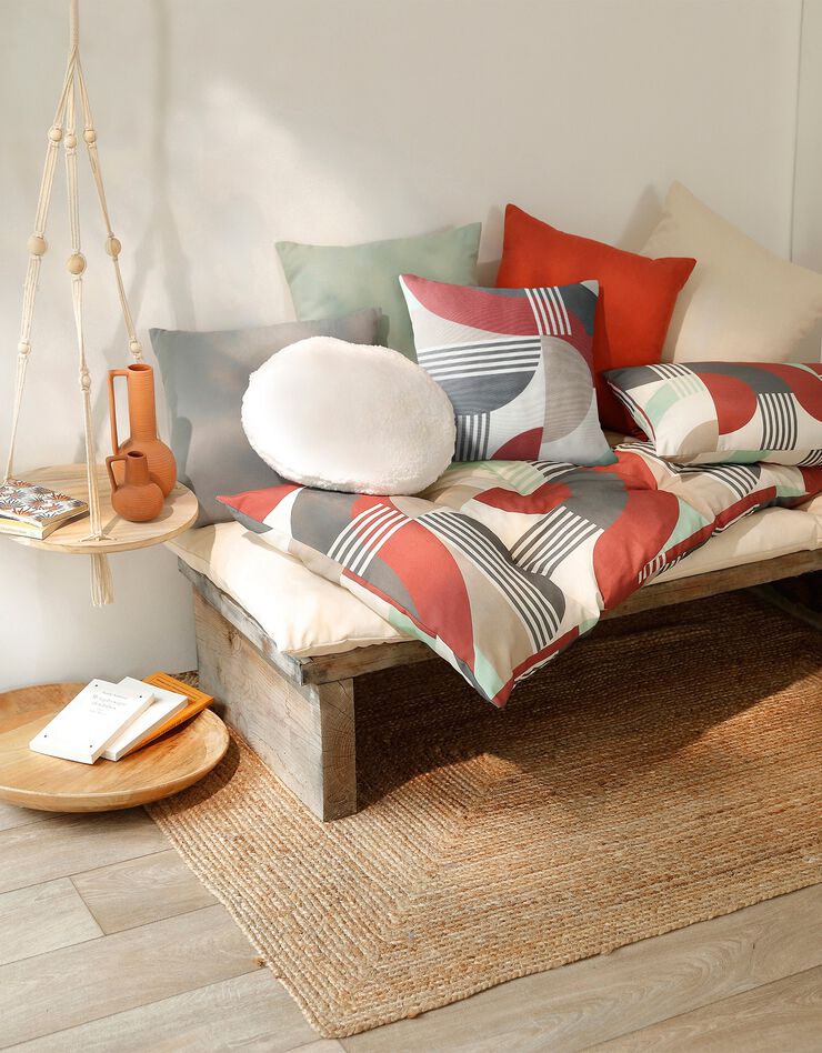 Long coussin de sol uni, coton (terracotta) Long coussin de sol uni, coton (terracotta)