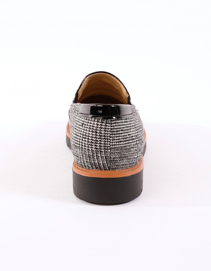Slippers compensées à franges et pompons - carreaux/gris (noir / gris)