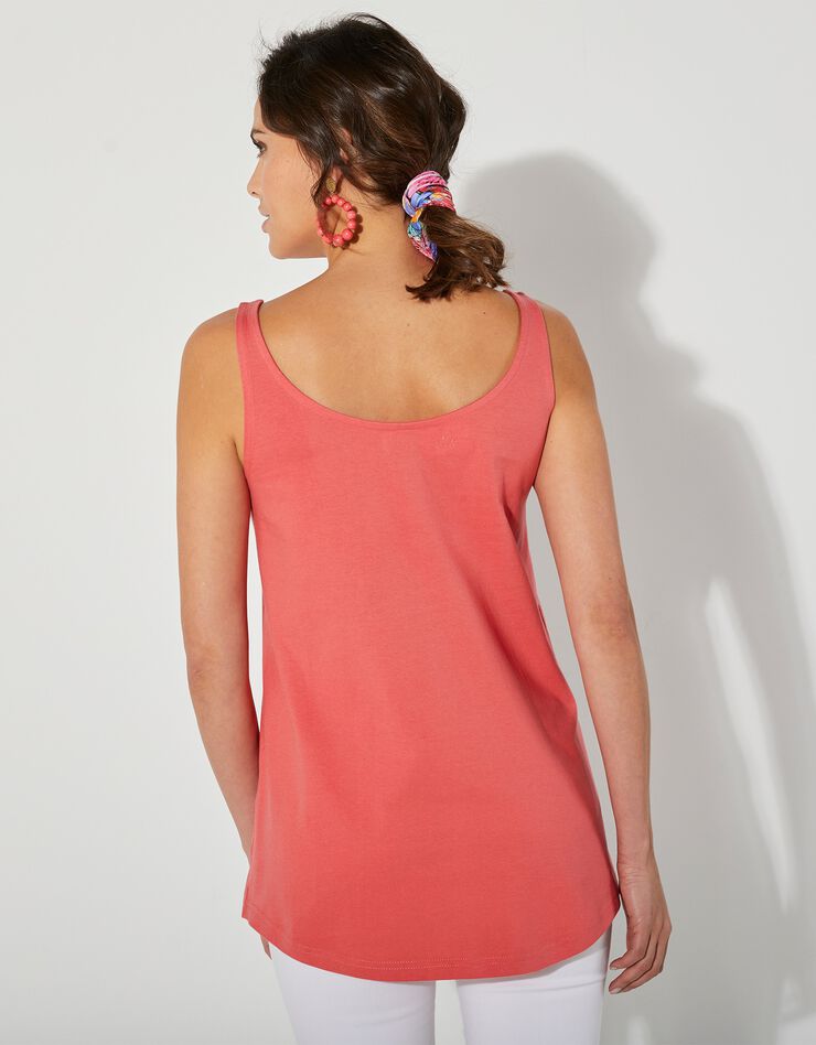 Débardeur plastron uni (corail) Débardeur plastron uni (corail)