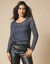 T-shirt manches longues, résille fantaisie (gris anthracite)