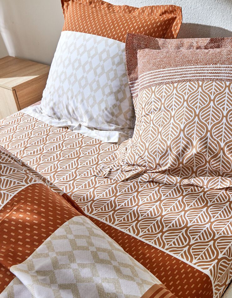 Linge de lit Tommy imprimé géométrique - coton (caramel)