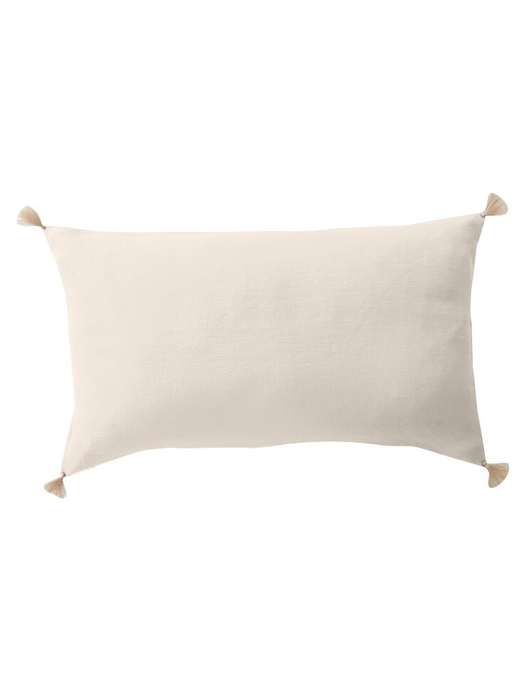 Housse de coussin unie 100% lin lavé - lot de 2 (beige) Housse de coussin unie 100% lin lavé - lot de 2 (beige)