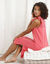 Chemise de nuit longue manches courtes broderie anglaise (corail)