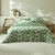 Linge de lit Chloé bicolore imprimé feuillage - en coton (vert)