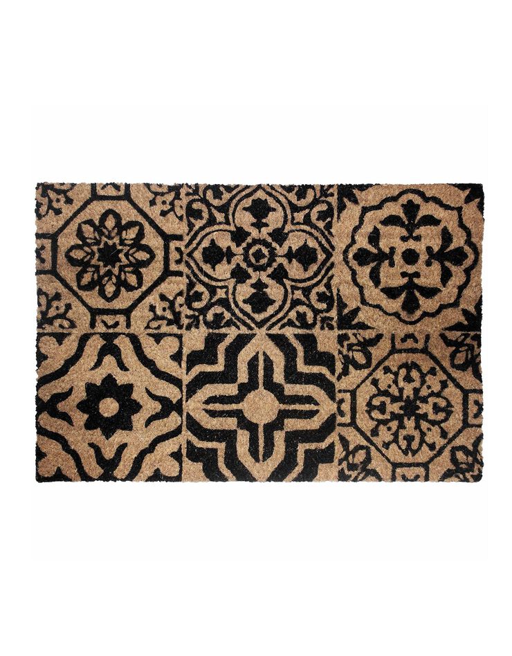 Paillasson coco imprimé carreaux ciment - rectangulaire (MARRON/NOIR) Paillasson coco imprimé carreaux ciment - rectangulaire (MARRON/NOIR)