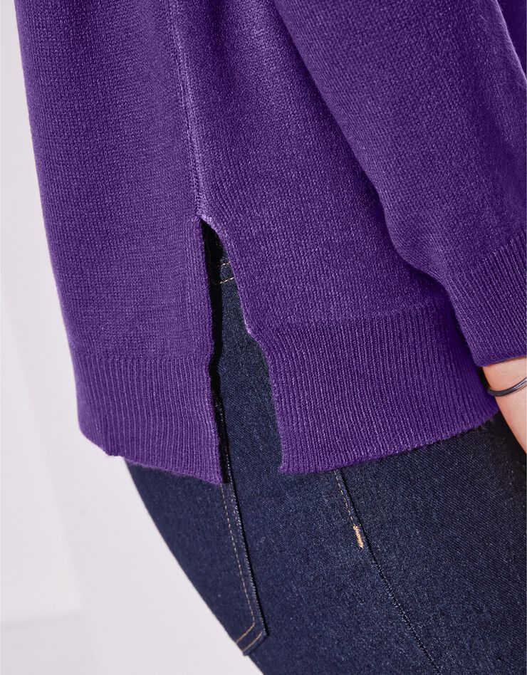 Pull jacquard étoiles toucher cachemire (violet) Pull jacquard étoiles toucher cachemire (violet)