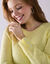 Pull évasé, maille anglaise (jaune pâle)