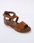 Sandales à brides scratchées en cuir certifié LWG (marron)