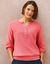 Pull uni col tunisien boutonn&eacute; (rose)