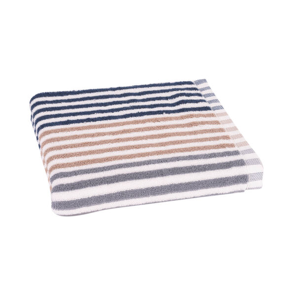 Serviette éponge coton rayure camaïeu 500 g/m² (gris)