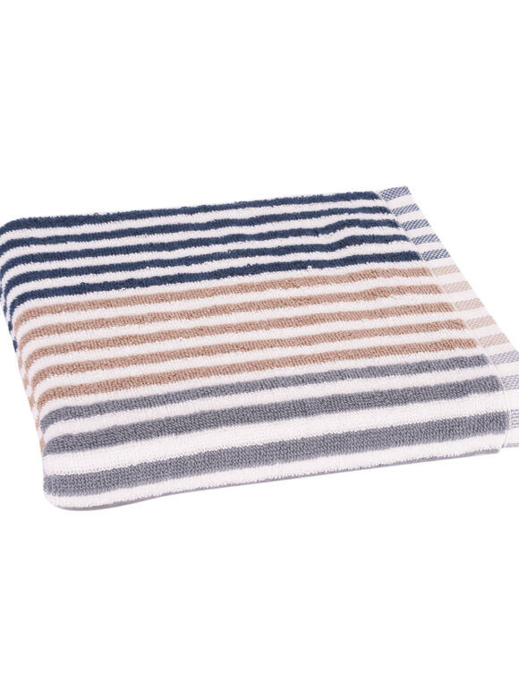 Serviette éponge coton rayure camaïeu 500 g/m² (gris)
