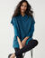 Pull-tunique sans manches, maille fantaisie (bleu canard)